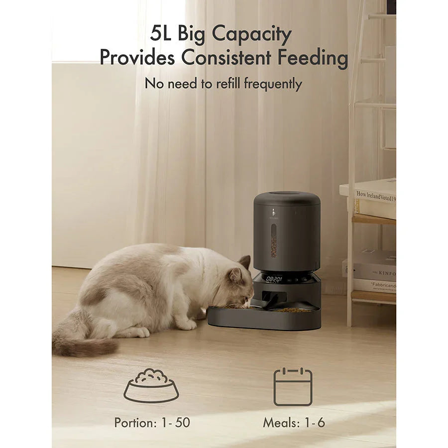 PetLibro Dual Granary Automatic Pet Feeder – Black 5L