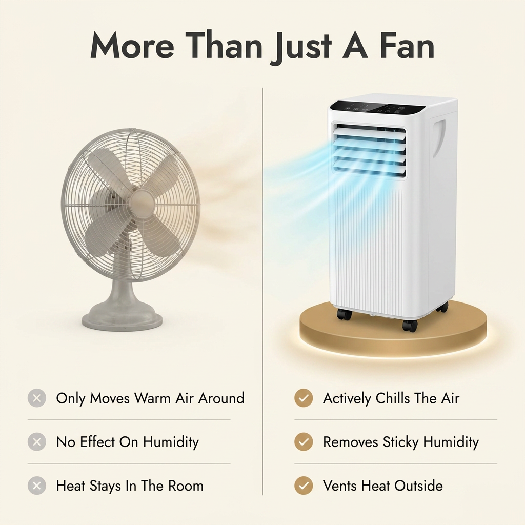 Portable Air Cooler & Fan with Humidity Control – Powerful Home Cooling System