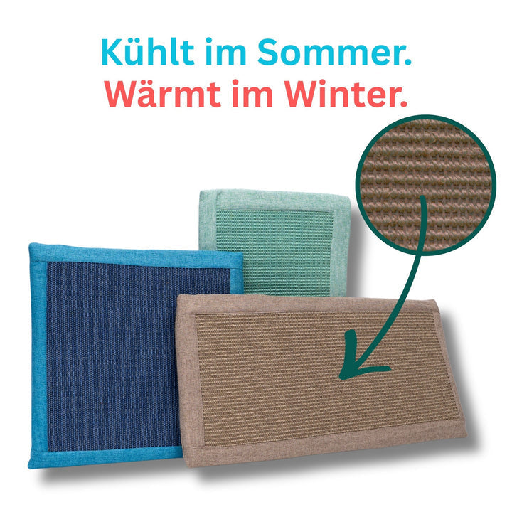 Thermo Cat Cooling & Warming Mat with Sisal Scratch Surface – Comfortable Cat Rest & Play Cushion